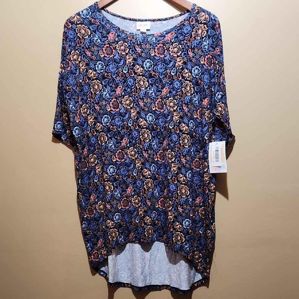 LuLaRoe IRMA Floral Short Sleeve Tunic Women's Top